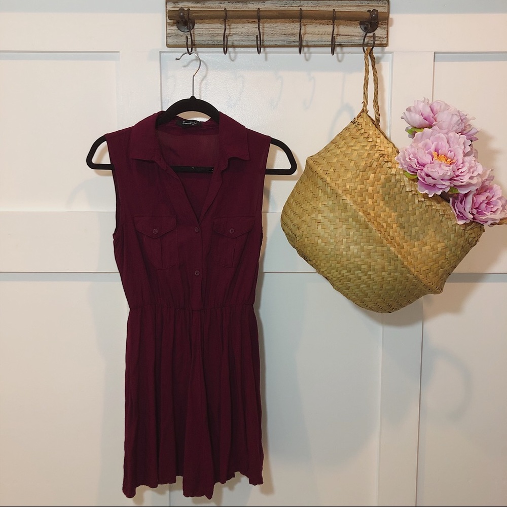 Forever 21 Purple Collar Shirt Dress